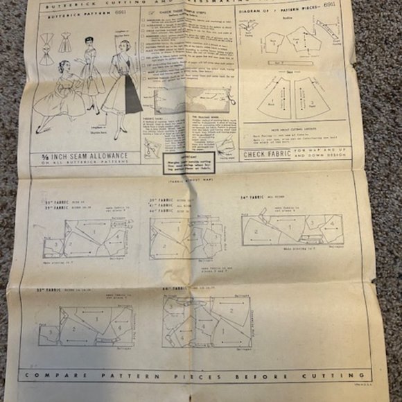 Vintage Sewing Patterns- Butterick & Vogue dresses- Lot of 2 - Picture 5 of 10